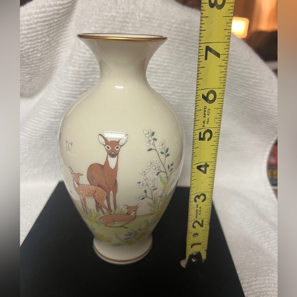 Vintage 1984 Lenox Mothers Day Gold Rim Spring Deer Family Ivory Vase Ltd Edit - Picture 11 of 11
